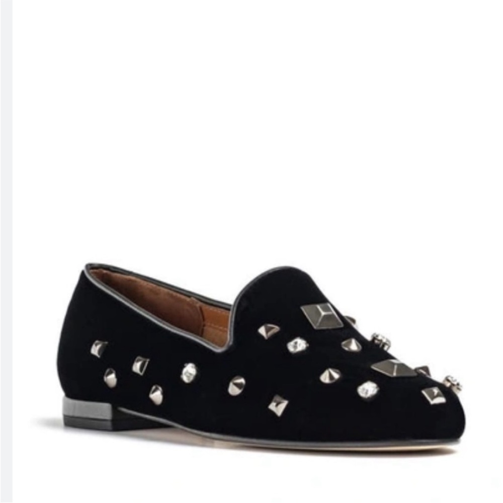 Jon Josef black velvet gatsby flat